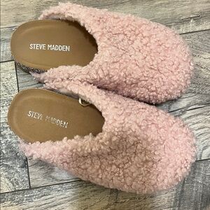 Steve Madden girls JComfi faux fur Sherpa slides